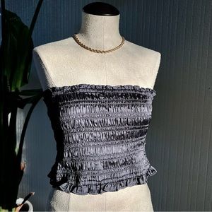 Free People Women's Grey/Blue Crop-top Size small new